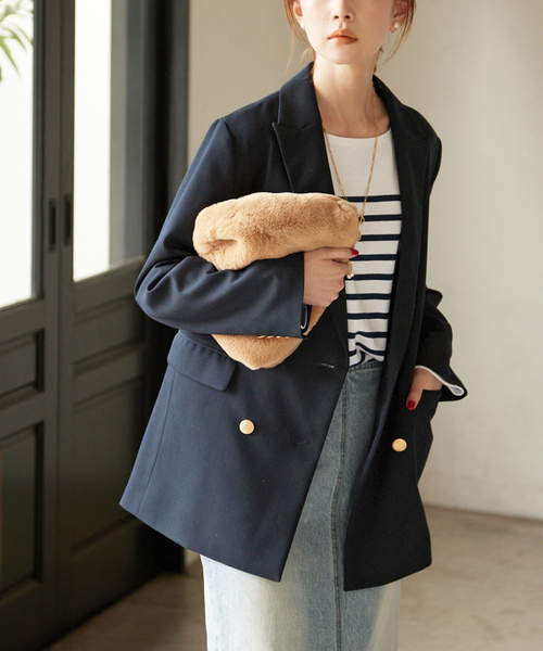 SLOBE IENA（スローブイエナ） テーラードジャケット FREE ネイビー