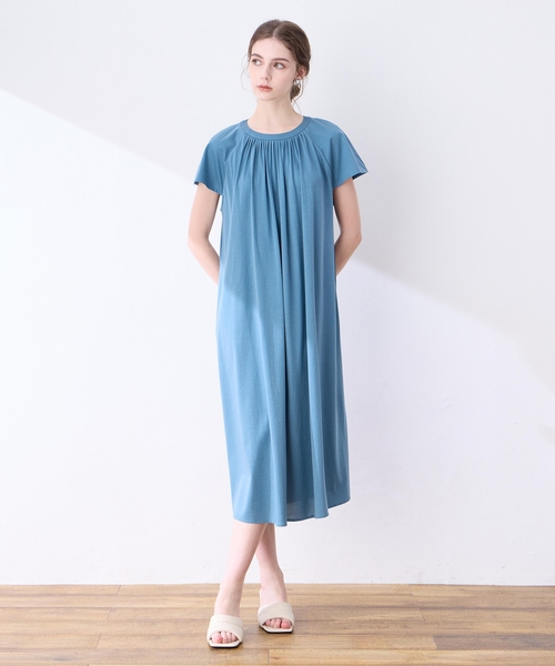 「LE SOUK HOLIDAY」 半袖ワンピース M ブラウン レディース_画像2