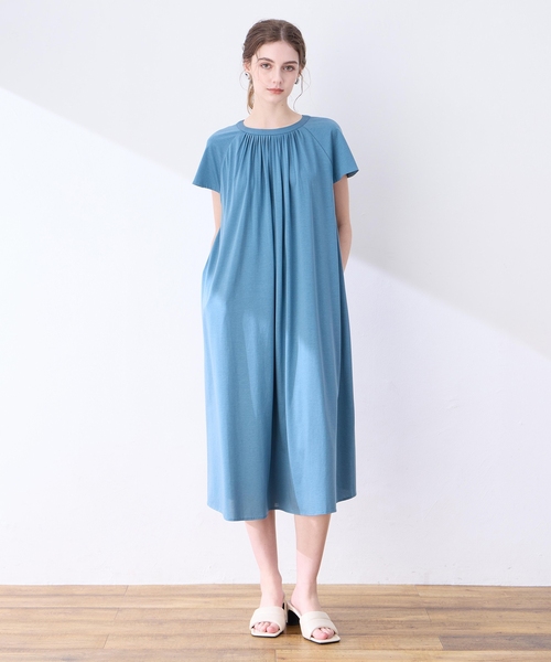 「LE SOUK HOLIDAY」 半袖ワンピース M ブラウン レディース_画像3