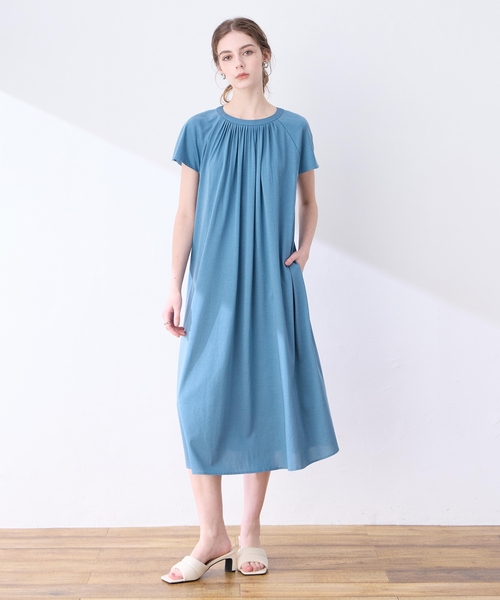 「LE SOUK HOLIDAY」 半袖ワンピース M ブラウン レディース_画像4