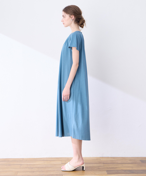「LE SOUK HOLIDAY」 半袖ワンピース M ブラウン レディース_画像5