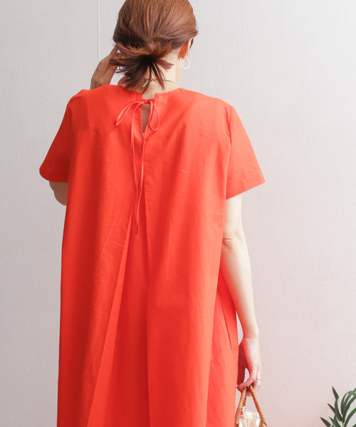 「URBAN RESEARCH DOORS」 半袖ワンピース MEDIUM レッド レディースの画像