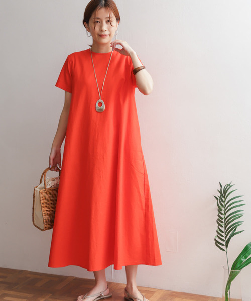 「URBAN RESEARCH DOORS」 半袖ワンピース MEDIUM レッド レディースの画像