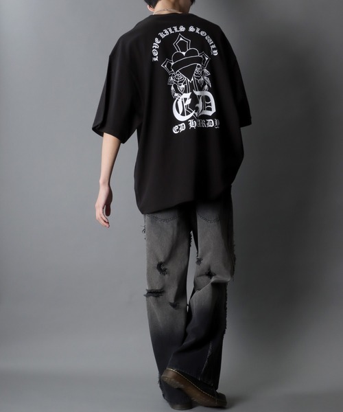 「Ed Hardy」 半袖Tシャツ M ブラック メンズ_画像7