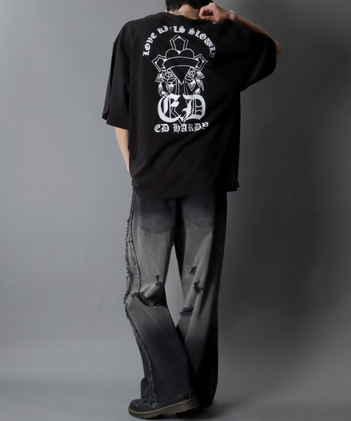 「Ed Hardy」 半袖Tシャツ M ブラック メンズ_画像9