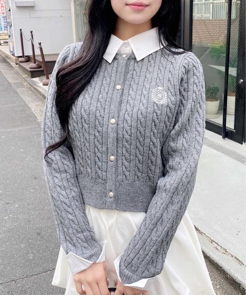 INGNI（イング） ニット セーター シャツレイヤード風ケーブルニット