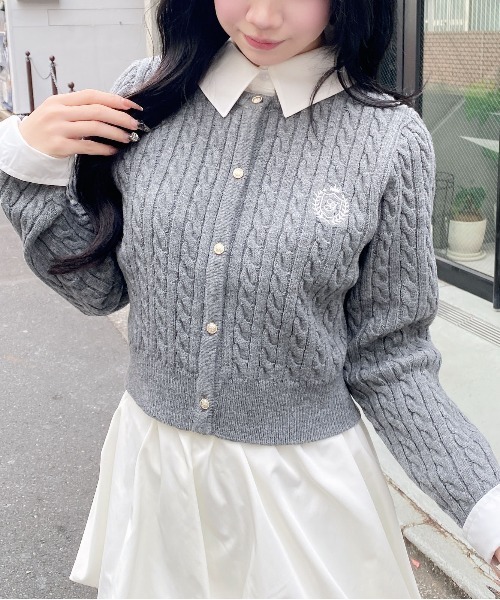 INGNI（イング） ニット セーター シャツレイヤード風ケーブルニット