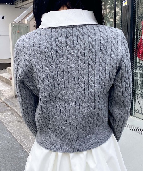 INGNI（イング） ニット セーター シャツレイヤード風ケーブルニット