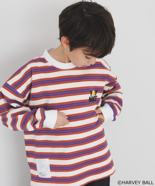 SMILEY FACE（スマイリーフェイス） tシャツ 「」マルチボーダーロンT