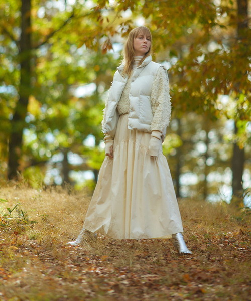 「KBF」 ダウンベスト ONE アイボリー レディース_画像3