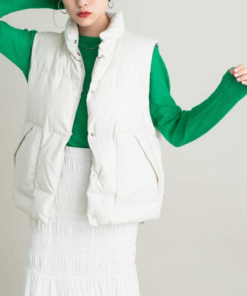 「KBF」 ダウンベスト ONE アイボリー レディース_画像5