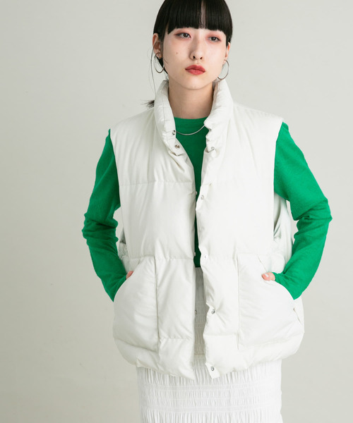 「KBF」 ダウンベスト ONE アイボリー レディース_画像7