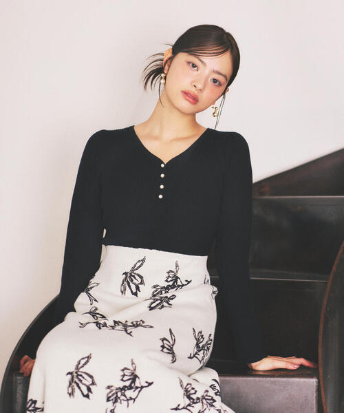 「PROPORTION BODY DRESSING」 ニットワンピース MEDIUM ブラック レディース_画像3