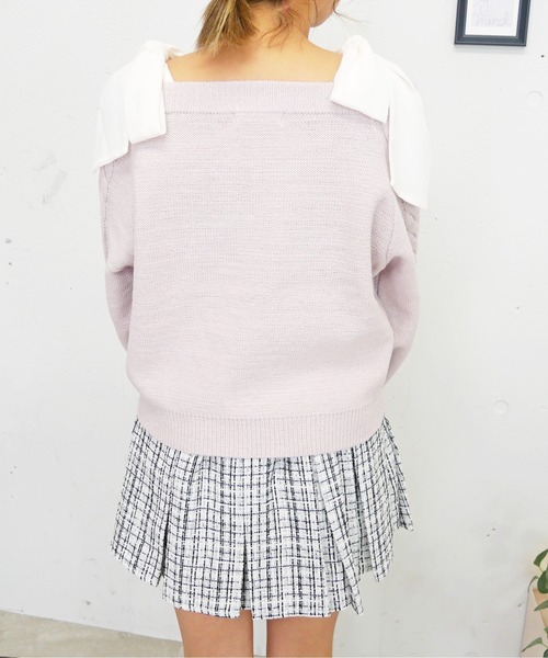 FUN ニット セーター ラメカタリボンニット レディース : ZOZOTOWN