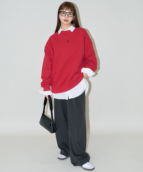 「PUBLUX」 スウェットカットソー フリ- グレー レディース_画像4