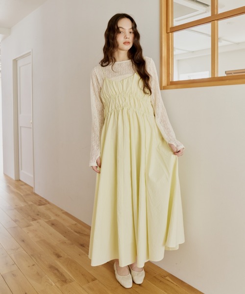 【OLUN】volume cami onepiece OLUN ワンピース volume cami onepiece/ボリュームキャミワンピース