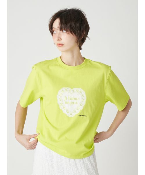 LILY BROWN（リリーブラウン） tシャツ ハートモチーフプリントTシャツ