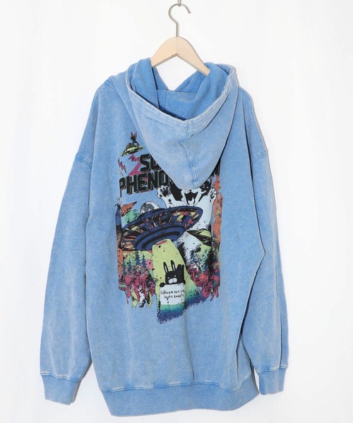 ScoLar パーカー スカラー ScoLar 取り外し可能サコッシュ付き 花×ロゴパーカー