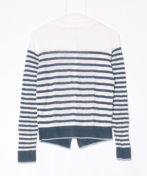 「Marilyn Moon」 ボーダー柄ニットカーディガン - ネイビー レディース_画像2