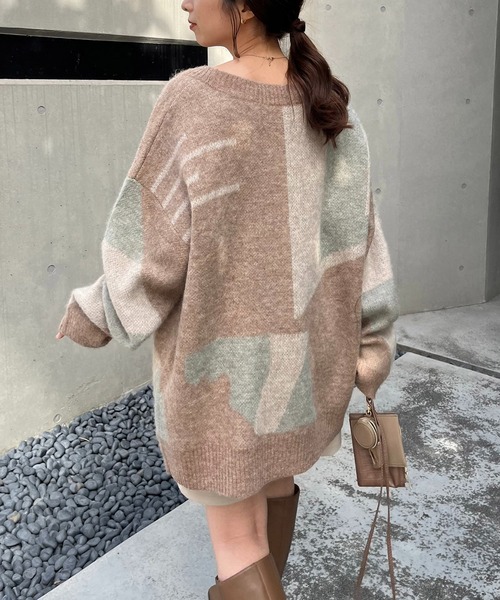 「CAPRICIEUX LE'MAGE」 ニットカーディガン FREE ベージュ レディース_画像3