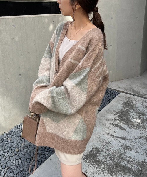 「CAPRICIEUX LE'MAGE」 ニットカーディガン FREE ベージュ レディース_画像4