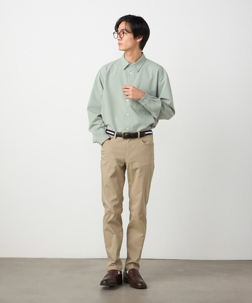 COMME CA ISM（コムサイズム） シャツ ウールライクストレッチツイル