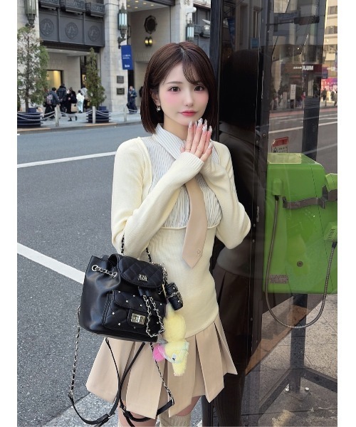 Darich（ダーリッチ） ワンピース ネクタイシャツドッキングニットミニ