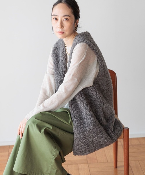 「studio CLIP」 ベスト FREE モカ レディース_画像3