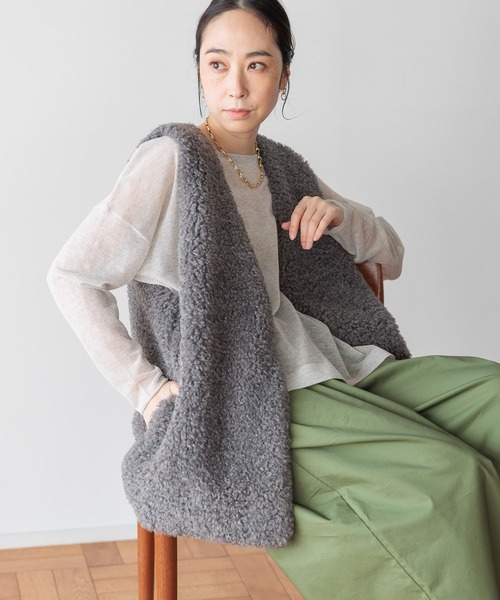 「studio CLIP」 ベスト FREE モカ レディース_画像5