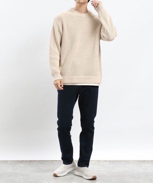 「GLOBAL WORK Smile Seed Store」 長袖ニット X-LARGE ネイビー メンズ_画像4
