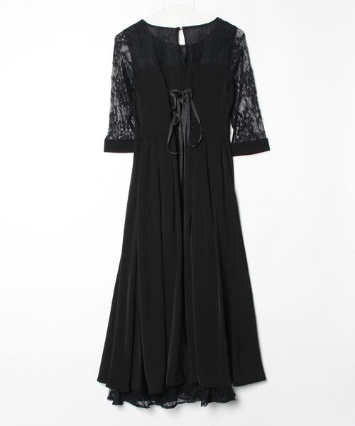 「PourVous」 7分袖ワンピース M ブラック レディース_画像2
