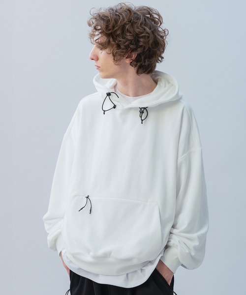 【希少 入手困難】ナンガ フーディ パーカー スウェット グラデーション L 白 phenix（プラスフェニックス） パーカー TECH SWEAT HOODIE / テック