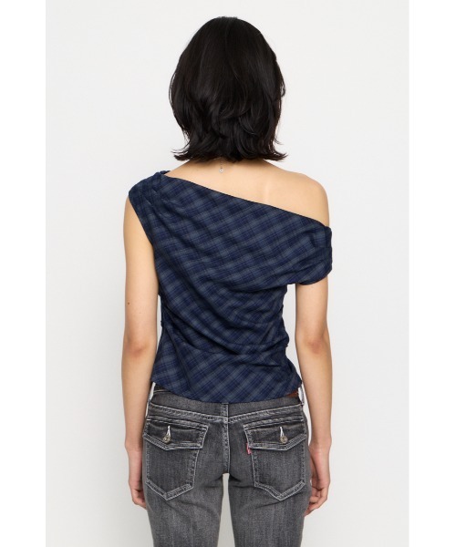 LAGUA GEM（ラグアジェム） tシャツ 半袖 NECK LOOSEY CHECK トップス 