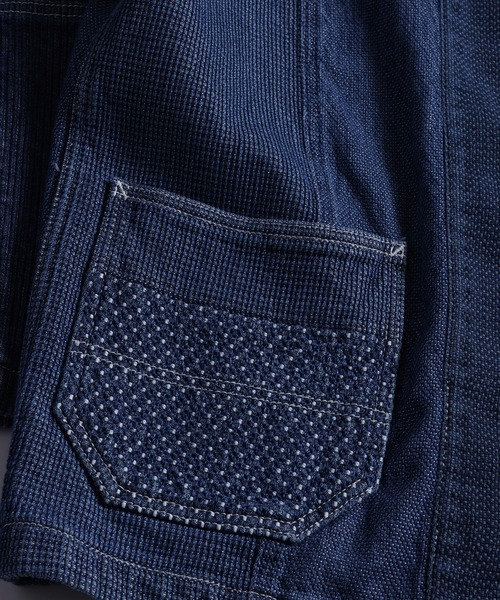 デニムジャケット gジャン FDMTL/ファンダメンタル/HAORI JACKET 3YR WASH メンズ レディースの画像