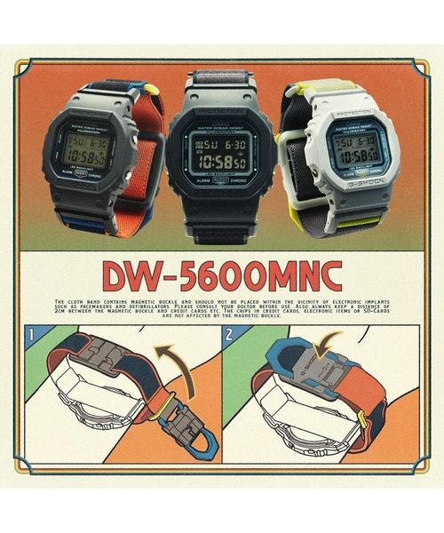 G-SHOCK 腕時計 NEW CLOTH BANDシリーズ / DW-5600MNC-8A2JF メンズ