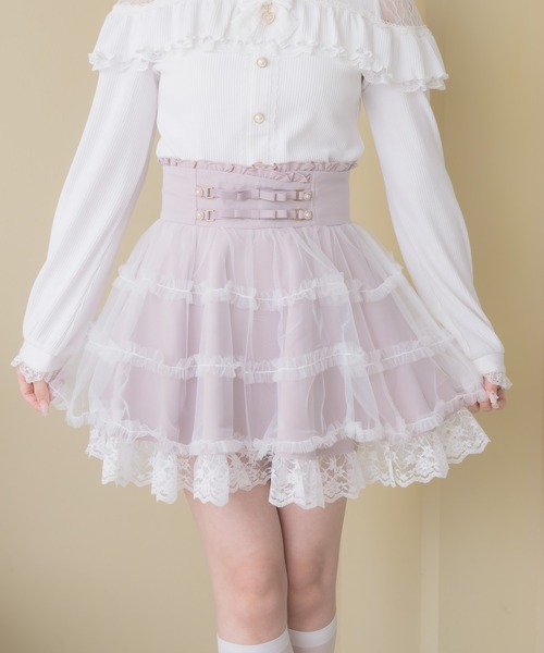 ROJITA（ロジータ） スカート ベルトリボンチュールスカート