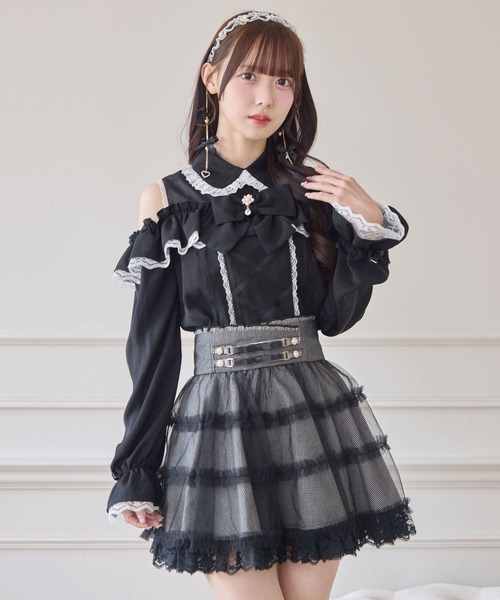 ROJITA（ロジータ） スカート ベルトリボンチュールスカート