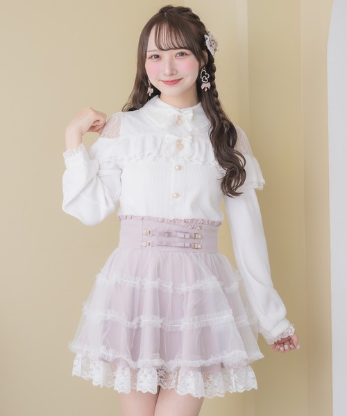 ROJITA（ロジータ） スカート ベルトリボンチュールスカート