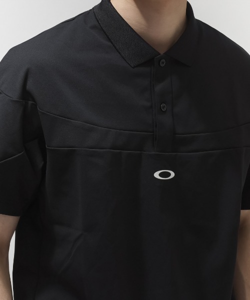 野球ウェア　OAKLEYオークリー　半袖ポロシャツLサイズダークブラックシルバー OAKLEY（オークリー） ポロシャツ 半袖 O-SYNC PACK PERF SS POLO 3.0
