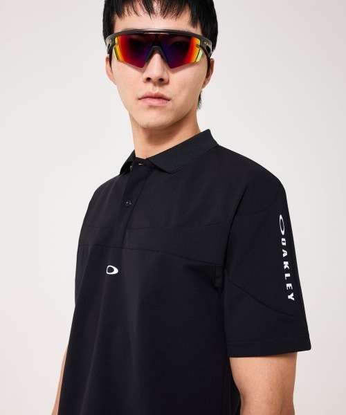 野球ウェア　OAKLEYオークリー　半袖ポロシャツLサイズダークブラックシルバー OAKLEY（オークリー） ポロシャツ 半袖 O-SYNC PACK PERF SS POLO 3.0