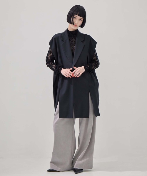 ウジョー UJOH 20AW w belted vest ベスト UJOH / W Zip-up Vest - good LIFE STORE