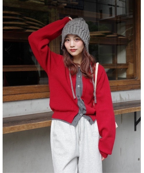 「JUMELLE」 ニットカーディガン FREE グレー レディース_画像4