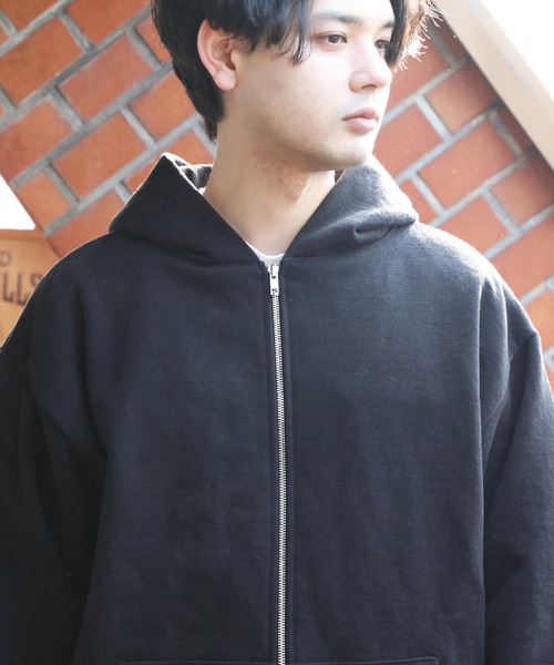 「LOS ANGELES APPAREL」 ジップアップパーカー LARGE アッシュ メンズの画像