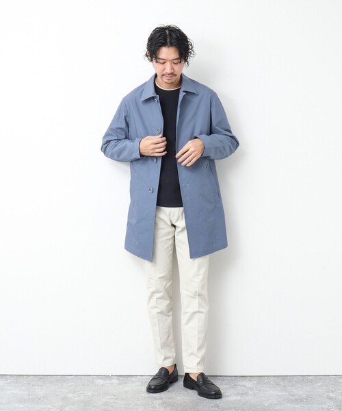 「NOLLEY'S goodman」 ステンカラーコート S カーキ メンズ_画像3