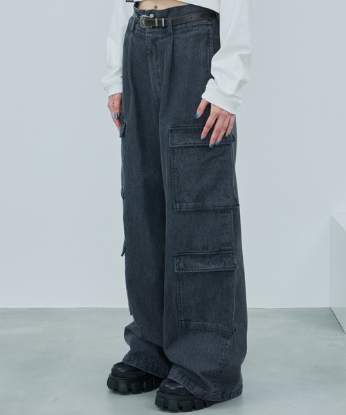 「AIVER」 カーゴパンツ LARGE ライトグレー メンズの画像