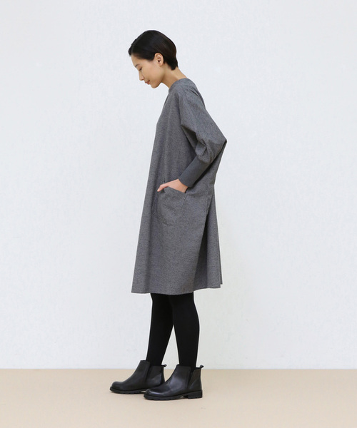 「conges payes ADIEU TRISTESSE」 長袖ワンピース 38 グレー レディース_画像5