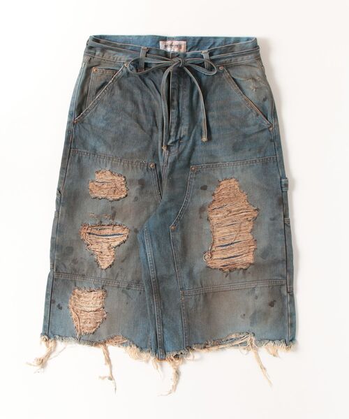 ジーンズ DOUBLE KNEE DENIM SHORTS メンズの画像