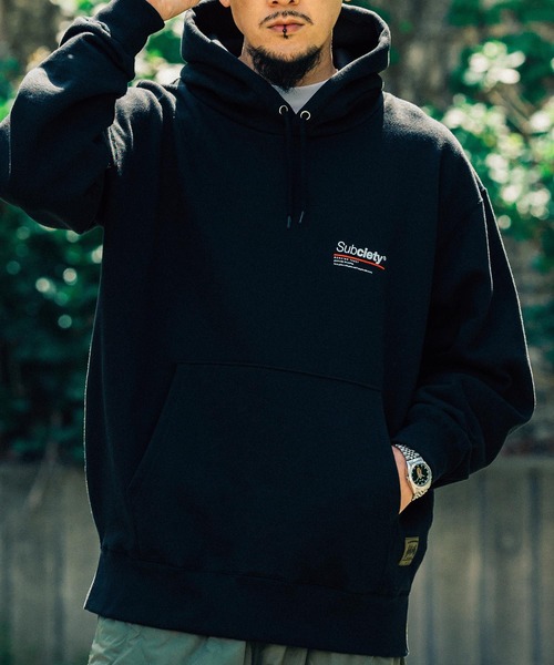 「Subciety」 プルオーバーパーカー LARGE ブラック メンズ_画像4