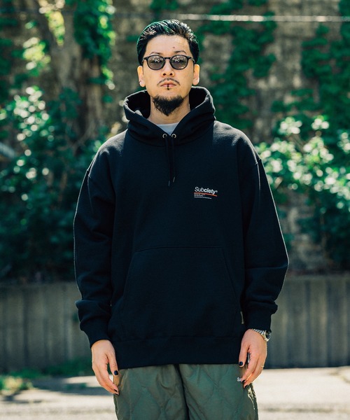 「Subciety」 プルオーバーパーカー LARGE ブラック メンズ_画像6