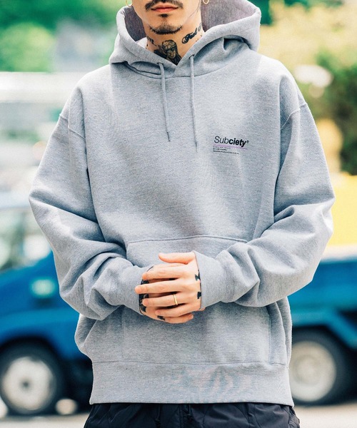「Subciety」 プルオーバーパーカー LARGE ブラック メンズ_画像7